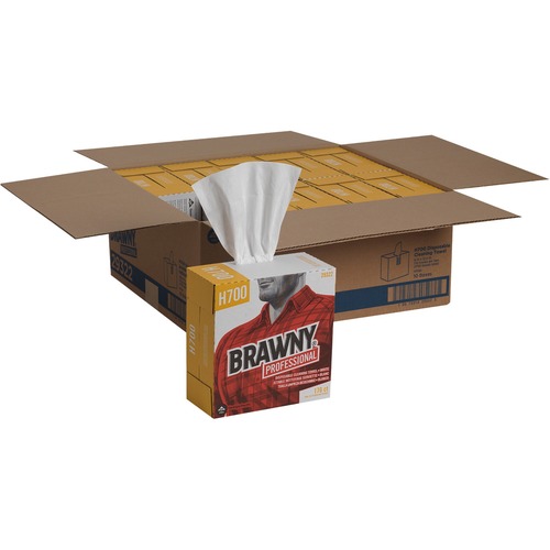 Brawny® Professional H700 Disposable Cleaning Towels - Interfolded - 9" x 12.40" - 1760 Sheets - White - 176 Per Box - 10 / Carton