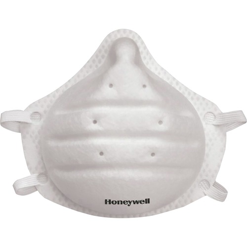 Honeywell Molded Cup N95 Respirator Mask - Recommended for: Face, Grinding, Sanding, Woodworking, Masonry, Drywall, Home, Sweeping, Yardwork - One Size Size - Particulate, Airborne Particle, Saw Dust, Dust Protection - Non-woven Polypropylene, Fiber - Whi