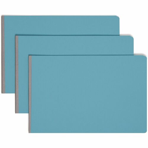 Smead Premium Pressboard Tabloid Recycled Fastener Folder - 3" Folder Capacity - 11" x 17" - 750 Sheet Capacity - 3" Expansion - 1 x Double Prong Fastener(s) - Pressboard - Blue - 100% Recycled - 10 / Carton