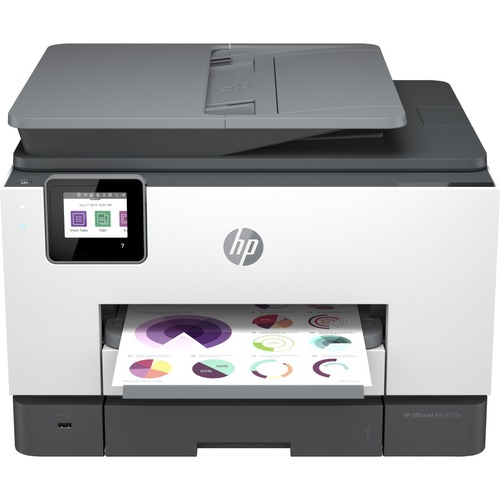 HP Officejet Pro 9025e Inkjet Multifunction Printer-Color-Copier/Fax/Scanner-39 ppm Mono/39 ppm Color Print-4800x1200 dpi Print-Automatic Duplex Print-30000 Pages-500 sheets Input-Color Flatbed Scanner-1200 dpi Optical Scan-Color Fax-Wireless LAN - Copier