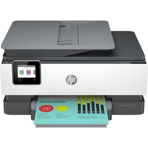HP Officejet Pro 8035e Inkjet Multifunction Printer-Color-Light Basalt-Copier/Fax/Scanner-29 ppm Mono/25 ppm Color Print-4800x1200 dpi Print-Automatic Duplex Print-20000 Pages-225 sheets Input-1200 dpi Optical Scan-Color Fax-Wireless LAN - Copier/Fax/Prin