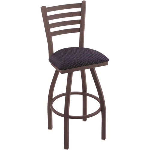 Holland Bar Stools Bar Stool Jackie Swivel Stool - Black High Density Foam (HDF), Hardwood, Vinyl, Fabric Seat - Bronze Powder Coated Steel, Polyester Frame - Four-legged Base - 1 Each