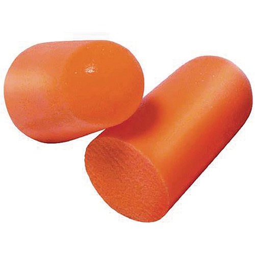 3M Foam Earplugs, 1100, orange, 200 pairs per carton - Recommended for: Ear, Assembly, Cleaning, Demolition, Maintenance, Grinding, Machinery, Paint, Painting, Sanding, Welding, ... - Soft, Flame Resistant, Moisture Resistant, Dirt Resistant, Dielectric, 
