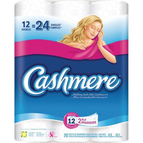 Cashmere Bathroom Tissue - 2 Ply - 242 Sheets/Roll - Soft - For Bathroom - 12 / Pack