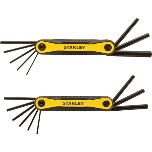 Stanley 2 pk Folding Metric and SAE Hex Keys - Foldable, Durable, Rubber Grip, Chamfered Edge - 2 Pack - Tool Kits - BOSSTHT71839