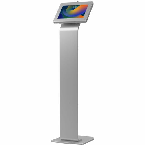 CTA Digital Premium Locking Floor Stand & Enclosure for iPad 10th Gen 10.9â€³ & More (Silver) - Up to 11" Screen Support - 50" (1270 mm) Height - Floor Stand - Silver