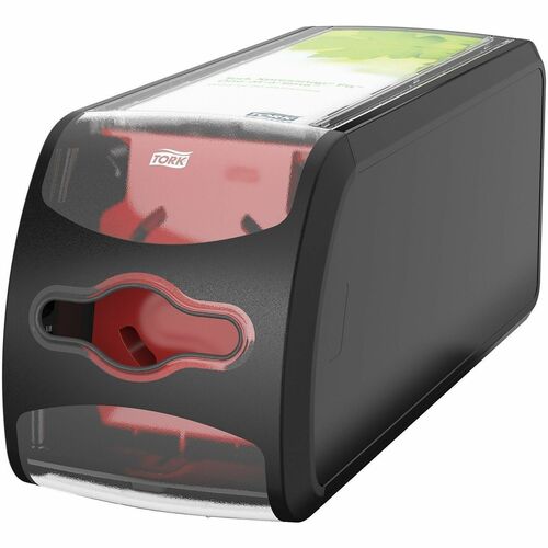 TORK Xpressnap Fit Countertop Napkin Dispenser - Interfolded Dispenser - 12.8" Height x 4.8" Width x 5.6" Depth - Plastic - Black - Compact, Window - 1 Each