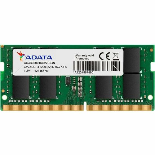 Adata Premier 16GB DDR4 SDRAM Memory Module - For Notebook - 16 GB (1 x 16GB) - DDR4-3200/PC4-25600 DDR4 SDRAM - 3200 MHz - 1.20 V - 260-pin - SoDIMM - Lifetime Warranty