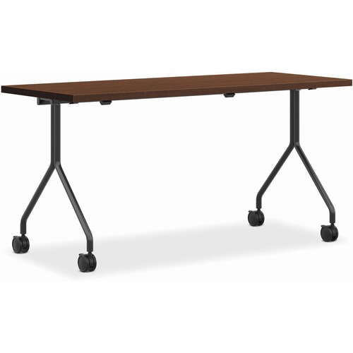 HON Between Nesting Table | Rectangle | 30"D x 60"W | Shaker Cherry Laminate - For - Table TopRectangle Top - Flip Base x 60" Table Top Width x 30" Table Top Depth x 1.13" Table Top Thickness - 29" Height - Shaker Cherry, Laminated, Black Paint - 1 / Pack