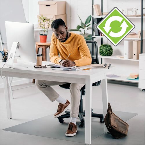 Cleartex® Enhanced Polymer Rectangular Chair Mat for Hard Floors - 48" x 51" - Clear Rectangular Enhanced Polymer Chair Mat For Hard Floor - 51" L x 48" W x 0.075" D