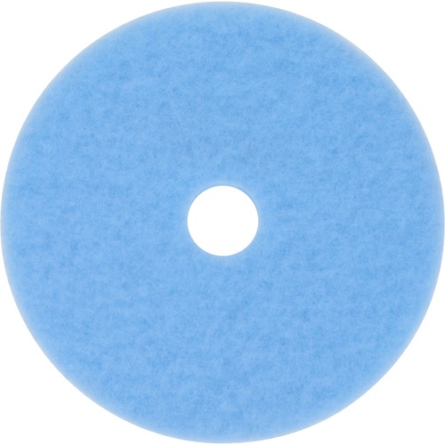 3M Sky Blue Hi-Performance Burnish Pad 3050 - 5/Carton - Round x 20" Diameter x 1" Thickness - Burnishing - Linoleum, Sheet Vinyl, Vinyl Composition Tile (VCT) Floor - 1500 rpm to 3000 rpm Speed Supported - Durable - Polyester Fiber - Sky Blue