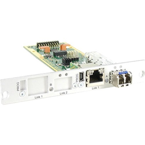 Black Box DKM FX Repeater Module - CATX to Fiber, KVM Matrix Switching - For Switching Network - 1 x RJ-45 LAN, 1 x LC Network - Twisted Pair, Optical Fiber - 9 µm, 50 µm, 62.5 µm - Single-mode - TAA Compliant