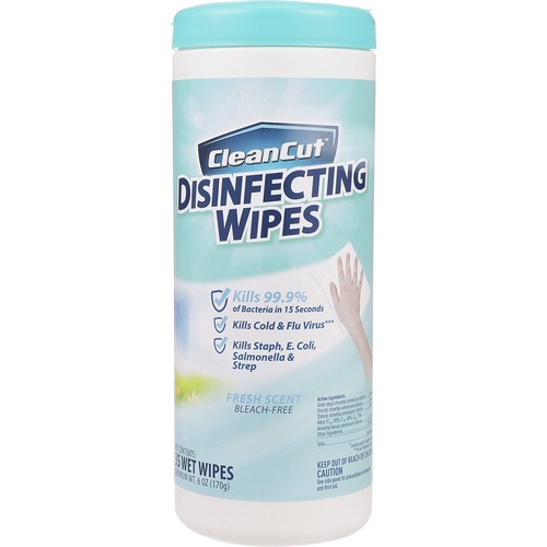 Clean Cut Disinfecting Wipes - Fresh Scent - Textured, Odor Neutralizer - White - 35/Canister - 1 Each