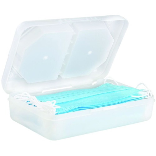 VLB Medical Mask Caddy - 3 Compartment(s) - Dust Resistant, Dust Resistant, Easy to Clean - Clear - Polypropylene - 1 Each - Storage Boxes & Containers - VLB92963