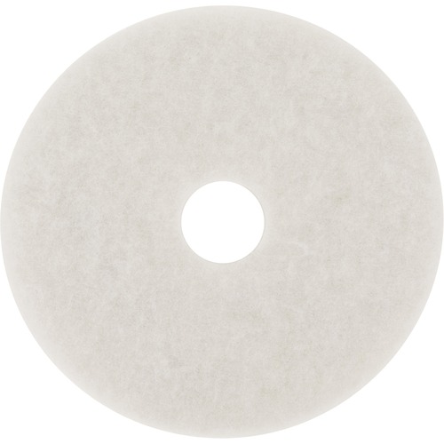 3M White Super Polish Pads - 5/Carton - Round x 27" Diameter x 1" Thickness - Polishing, Buffing, Scrubbing, Cleaning - Wood Floor - 175 rpm to 600 rpm Speed Supported - Scuff Mark Remover, Heel Mark Remover, Textured, Adhesive, Washable, Reusable - Polye