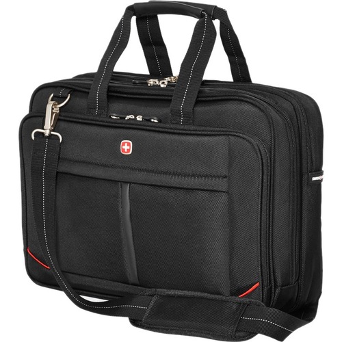 Holiday SWA0918 009 Carrying Case (Briefcase) for 15.6" to 17" Notebook - Black - Anti-slip Shoulder Pad - Polyester, 1680D Ballistic Polyester Body - Trolley Strap, Shoulder Strap, Handle - Briefcases - HDLSWA0918009