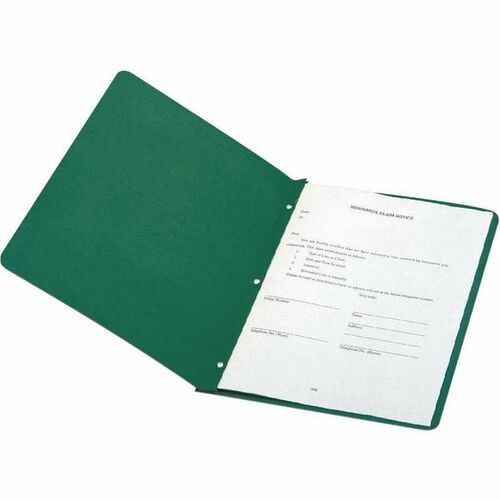 Oxford Letter Recycled Report Cover - 8 1/2" x 11" - 100 Sheets Capacity - Dark Green - Embossed - 25/BX