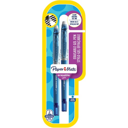 Paper Mate Replay Premium Gel Pen - Fine Pen Point - 0.7 mm Pen Point Size - Blue Gel-based Ink - Blue Barrel - 2 / Pack