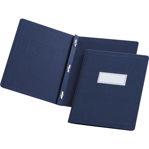 Oxford Letter Recycled Report Cover - 8 1/2" x 11" - 100 Sheets Capacity - 3 x Double Tang Fastener - Dark Blue - Embossed - 25 / Box