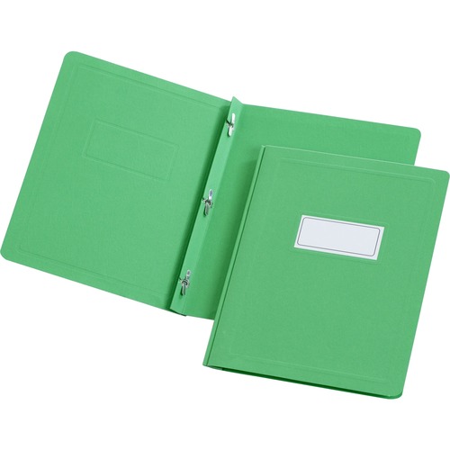 Oxford Letter Recycled Report Cover - 8 1/2" x 11" - 100 Sheets Capacity - 3 x Double Tang Fastener - Green - Embossed - 25 / Box