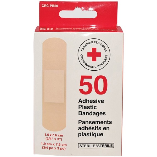 HAWKTREE Adhesive Bandage - Assorted Sizes - 50/Box - Plastic