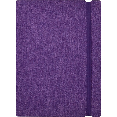 Winnable Wirebound Notebooks 7-3/4" x 5-3/8" Purple - 192 Pages - Wire Bound - Ruled - 7.75" (196.85 mm) x 5.38" (136.53 mm) - Fabric Cover - Soft Cover, Elastic Band Closure
