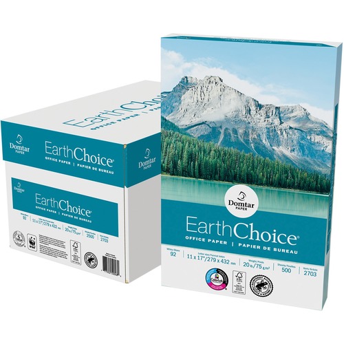 Domtar EarthChoice Copy & Multipurpose Paper - White - 92 Brightness - A3 - 11" x 17" - 20 lb Basis Weight - 500 / Pack