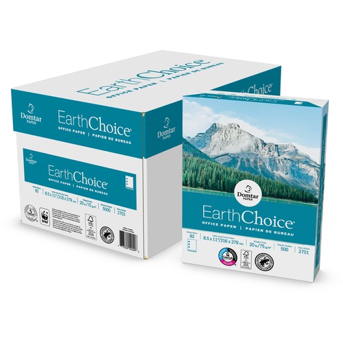 Domtar EarthChoice 3-Hole Punched Copy & Multipurpose Paper - White - 92 Brightness - Letter - 8 1/2" x 11" - 20 lb Basis Weight - 500 / Pack