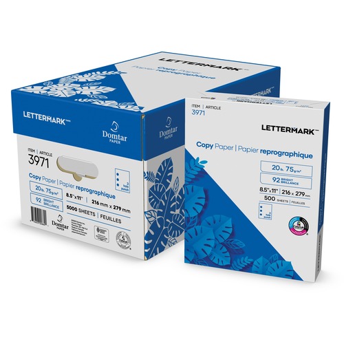 Lettermark Copy Paper 92B 20lb 8-1/2" x 11" 3-Hole 500/pkg - 92 Brightness - Letter - 8 1/2" x 11" - 20 lb Basis Weight - ColorLok Technology - Multi-part Computer Paper - DMR3971