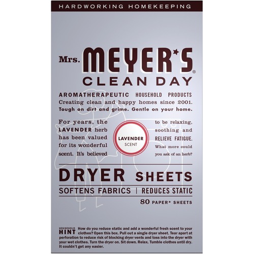 Mrs. Meyer's Lavender Dryer Sheets - Sheet - Lavender Scent - 80 / Box