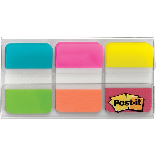 Post-it® Tabs 686-ALOPRYT-C, 1 in x 1.5 in (25.4 mm x 38.1 mm) - 36 Tab(s) - 1" Divider Width x 1.50" Divider Length - Self-adhesive, Removable - Assorted Tab(s) - 36 / Pack