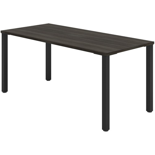 HDL 66" Table with 2" Square Offset Legs - 66" x 30" x 29" , 1" Top - Material: Laminate Top, Metal Leg - Finish: Gray Dusk, Black Base