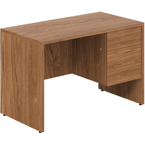 Global Genoa Single Pedestal Desk, 45"W x 24"D, Box/File - Right (G2445SPR) - 1" Panel, 0.7" Modesty Panel, 45" x 24"29" - File, Box Drawer(s) - Single Pedestal on Right Side - Square Edge - Material: Thermofused Laminate (TFL) - Finish: Windsor Cherry