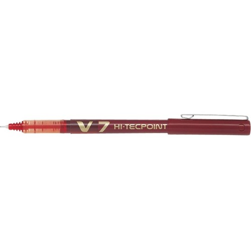 Pilot Hi-Tecpoint V7 Rollerball Pen - 0.7 mm Pen Point Size - Red Liquid Ink - Tungsten Carbide Tip - 2 / Pack