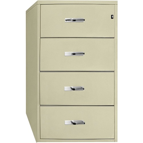 Gardex GL-404 File Cabinet - 38.8" x 23.5" x 55" - 4 x Drawer(s) - Lateral - Insulated, Fire Resistant, Ball Bearing Slides, Locking Drawer, Scratch Resistant, Durable - Black - Textured