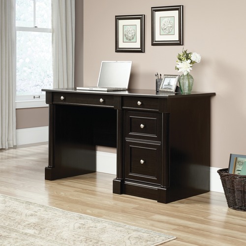 Sauder Computer Desk - 53.1" x 23.5" x 30" - 2 x File Drawer(s) - Material: Metal Runner - Finish: Wind Oak