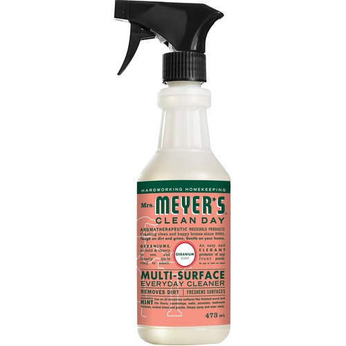 Mrs. Meyer's Geranium Multi-Surface Everyday Cleaner - Ready-To-Use Spray - 16 fl oz (0.5 quart) - Geranium Scent - 1 Each - Multipurpose Cleaners - SJN00158