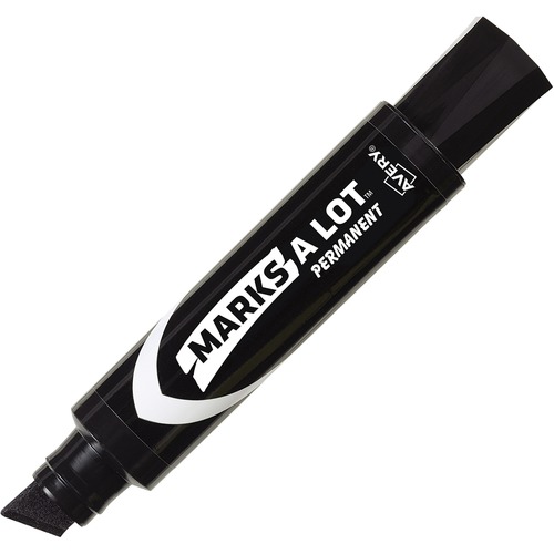 Avery® Marks A Lot Permanent Markers - Jumbo Desk-Style Size - Chisel Marker Point - Black Ink - Black Barrel - 1 Each