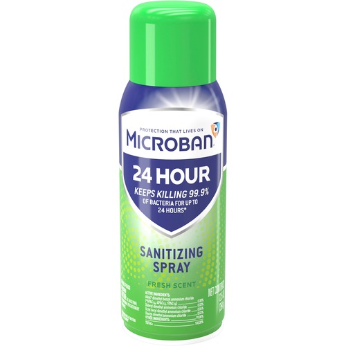 Microban Professional Microban 24 Hour Sanitizing Spray - Spray - 12.5 fl oz (0.4 quart) - Fresh - 1 Day - 1 Bottle - Odor Neutralizer