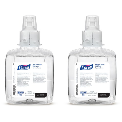 PURELL® CS6 Refill Healthy Soap Mild Foam - Fresh Fruit ScentFor - 40.6 fl oz (1200 mL) - Dirt Remover, Kill Germs - Hand, Skin - Moisturizing - Fragrance-free, Dye-free, Bio-based - 2 / Carton