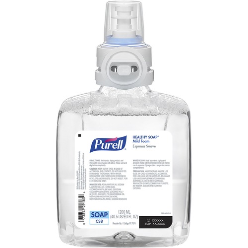 PURELL® CS8 Refill HEALTHY SOAP Mild Foam - Fresh Fruit ScentFor - 40.6 fl oz (1200 mL) - Dirt Remover, Kill Germs - Hand, Skin - Moisturizing - Dye-free, Fragrance-free, Bio-based - 2 / Carton