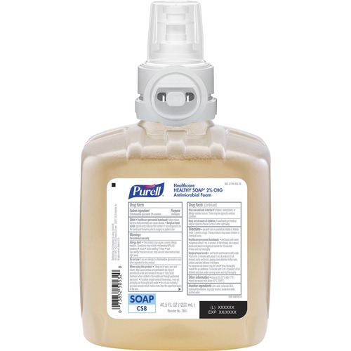 PURELL® CS8 Health Soap CHG Antimicrobial Foam - 40.6 fl oz (1200 mL) - Kill Germs, Bacteria Remover - Hand, Hospital, Healthcare, Skin - Non-irritating, Dye-free, Fragrance-free, Hygienic, Rich Lather - 2 / Carton