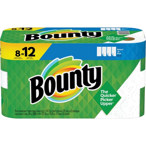 Bounty Select-A-Size Paper Towels - Towel - 11" Width x 5.90" Length - 8 / Pack - White