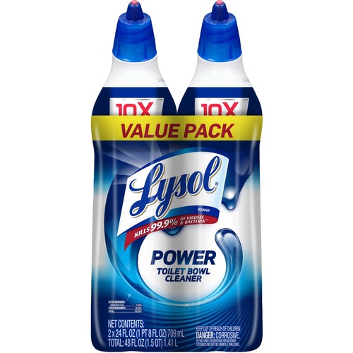 Lysol Toilet Bowl Cleaner - 24 oz (1.50 lb) - Atlantic Fresh Scent - Disinfectant - Blue Bottle - 2 / Pack