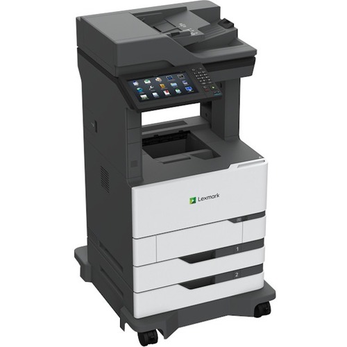 Lexmark MX822adxe Laser Multifunction Printer - Monochrome - TAA Compliant - Copier/Fax/Printer/Scanner - 55 ppm Mono Print - 2400 x 600 dpi Print - Automatic Duplex Print - Up to 300000 Pages Monthly - Color Flatbed Scanner - 600 dpi Optical Scan - Monoc