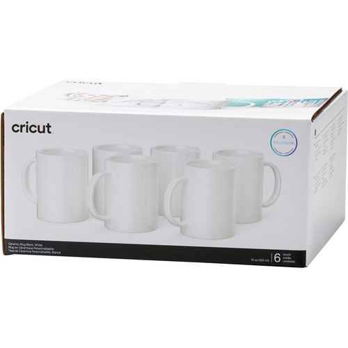 cricut White Ceramic Mug - 14.37 fl oz - 6/Pack