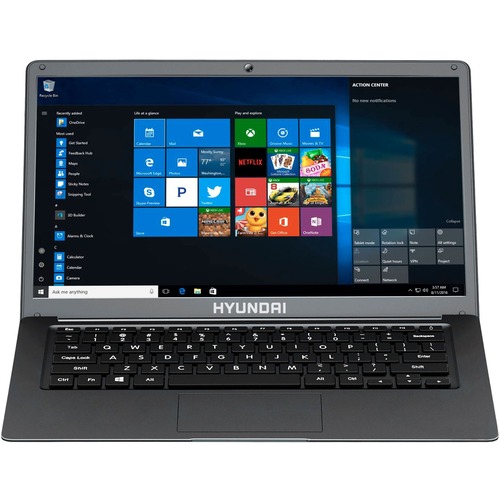Hyundai HyBook, 14.1" Intel Celeron Laptop, 4GB RAM, 128GB Storage, 2.0MP Webcam, Expandable M.2 SATA SSD Slot, Windows 10 Professional, WiFi, Grey - Hyundai HyBook, 14.1" 1366x768 IPS, Intel Celeron N4020, 4GB RAM, 128GB Storage, Expandable M.2 SATA SSD 