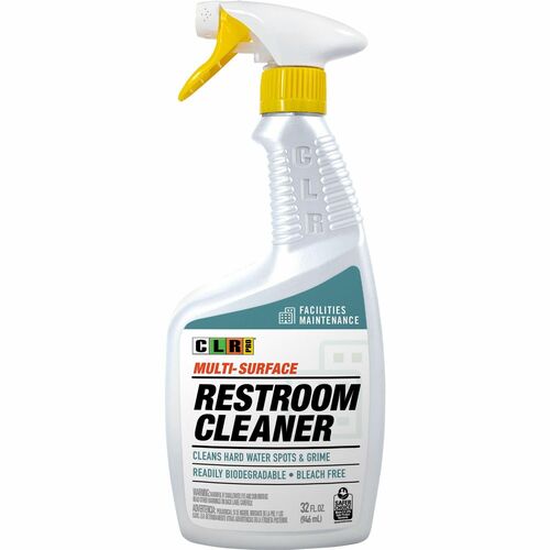 CLR Pro Multi-Surface Restroom Cleaner - 32 fl oz (1 quart) - 1 Each - Streak-free, Ammonia-free, Phosphate-free, Alcohol-free, Non-corrosive, Non-toxic, Non-abrasive - Clear