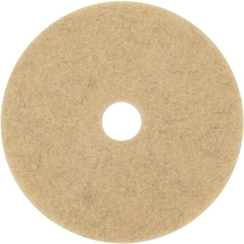 3M Natural Blend Tan Pad 3500 - 5/Carton - Round x 27" Diameter x 1" Thickness - Floor, Burnishing - Hard, Linoleum, Sheet Vinyl, Vinyl Composition Tile (VCT), Marble, Terrazzo, Concrete Floor - 1500 rpm to 3000 rpm Speed Supported - Scratch Remover, Wash