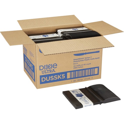 GP Pro Dixie Ultra SmartStock Series-T Knife Refill - 960/Carton - Knife - Breakroom - Black
